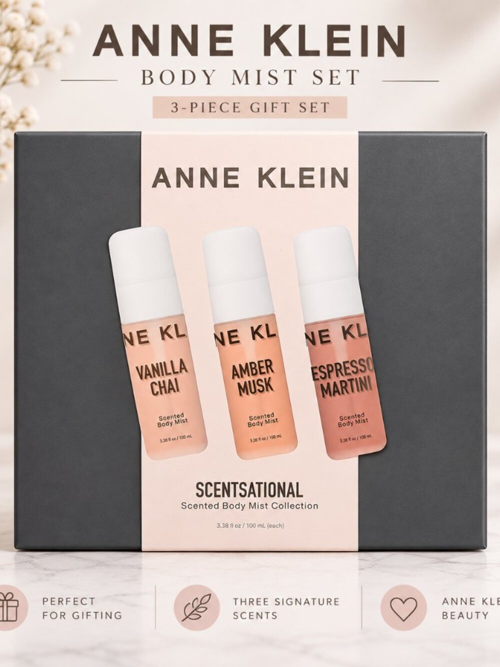 Anne Klein Scentsational Body Mist Collection – 3 Pc Gift Set NWT